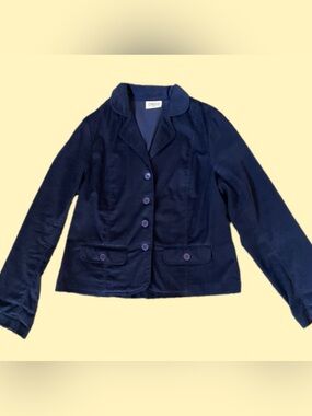 Navy Blue 1960’s Inspired Mod Corduroy Blazer/Jacket, Women’s Size US 14, Circus